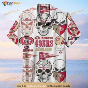 49ers Skull Print Unisex Hawaiian Shirt