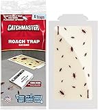 Catchmaster Roach Trap Glue Boards 6-Pk, Adhesive Bug Catcher, Scorpion, Spider, Cricket, & Cockroach Traps for Home, Bulk Glue Traps for House & Garage, Pet Safe Pest Control 6 Traps Roach Trap