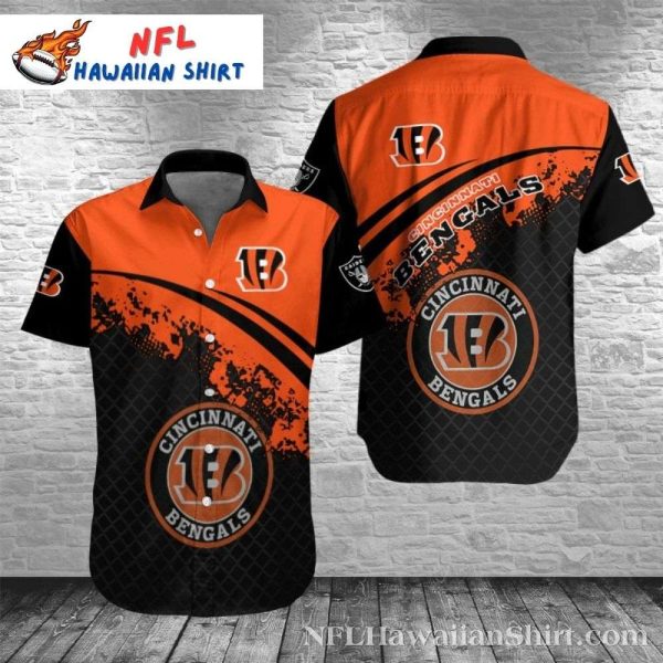 Abstract Design Cincinnati Bengals Grunge Splash Hawaiian Shirt