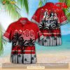 Ac Dc Rock Band Tropical Coconut Tree Hot Summer Red Hawaiian Shirt