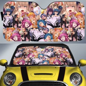 Ahegao Car Sunshade Custom Anime Car Interior Accessories