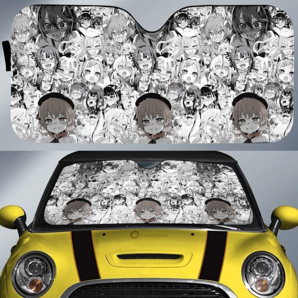 Ahegao Car Sunshade Custom Manga Car Interior Accessories