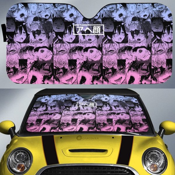 Ahegao Yaoi Car Sunshade Custom Car Interior Accessories