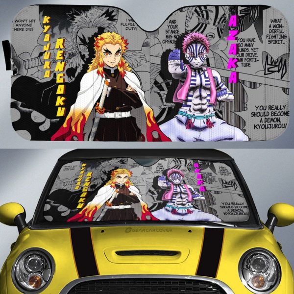 Akaza And Rengoku Car Sunshade Custom Demon Slayer Anime Mix Mangas