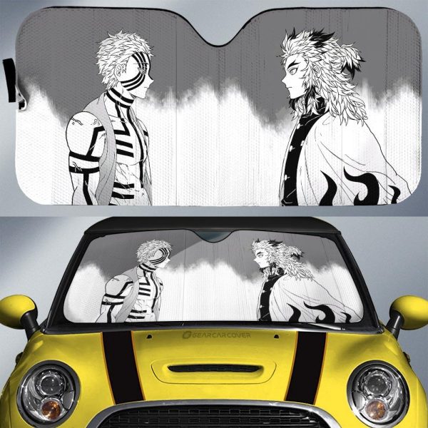 Akaza And Rengoku Car Sunshade Custom Kimetsu No Yaiba Manga Car Accessories