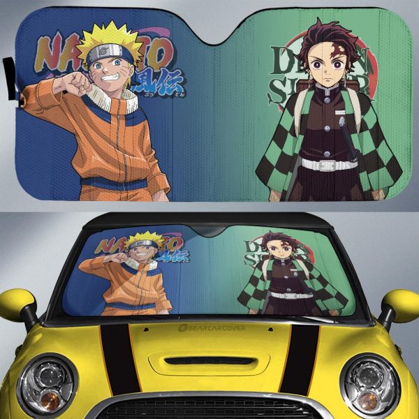 And Tanjiro Car Sunshade Custom Demon Slayer Anime Car Accessories