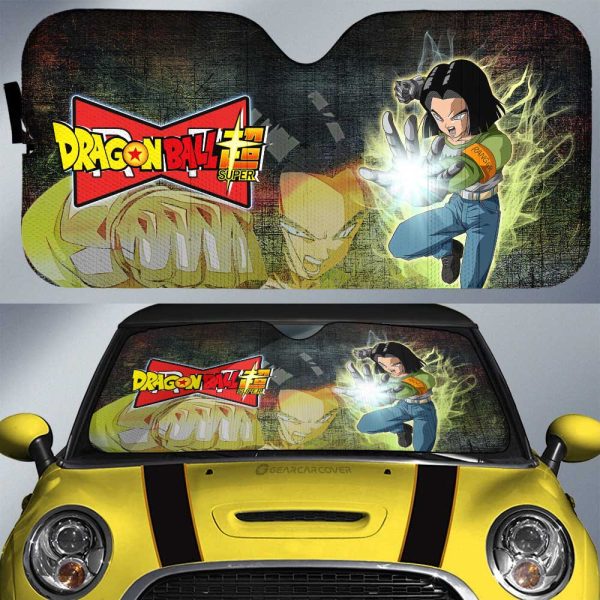 Android 17 Car Sunshade Custom Dragon Ball Anime Car Interior Accessories