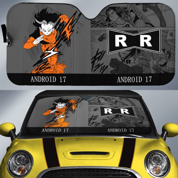 Android 17 Car Sunshade Custom Dragon Ball Anime Manga Color Style