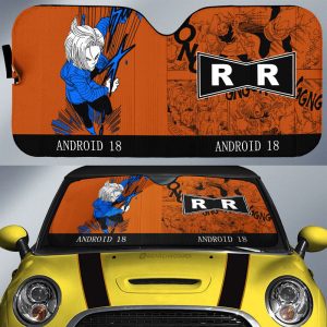 Android 18 Car Sunshade Custom Dragon Ball Anime Manga Color Style