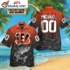 Angler’s Pride – Bengals Hawaiian Shirt With Fish Illustration And Customizable Name Number