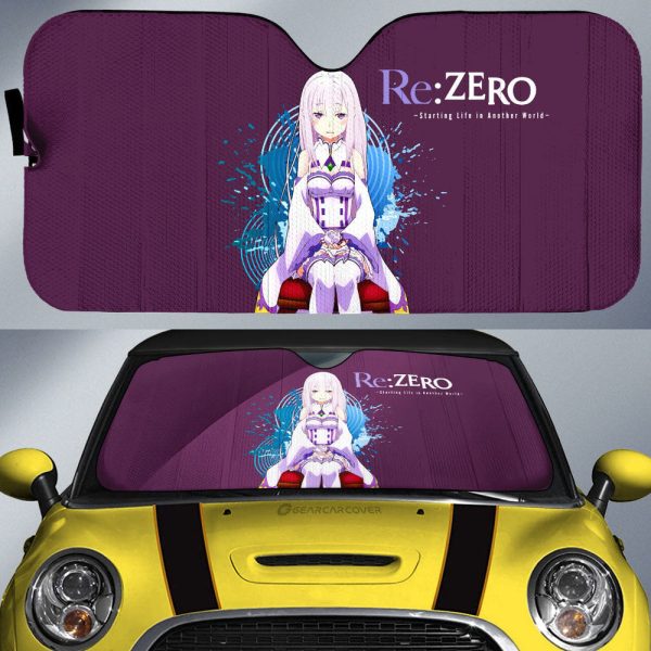 Anime Sexy Girl Emilia Car Sunshade Custom Re:Zero Anime Car Accessories