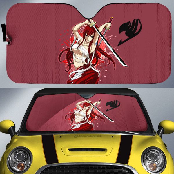 Anime Sexy Girl Erza Scarlet Car Sunshade Custom Fairy Tail Anime