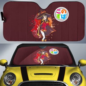 Anime Sexy Girl Megumin Car Sunshade Custom KonoSuba Anime Car Accessories