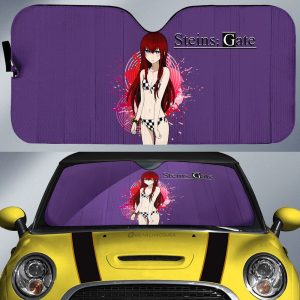 Anime Waifu Girl Kurisu Makise Car Sunshade Custom Steins;Gate Anime Car Accessories