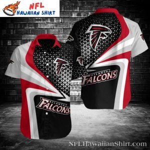 Atlanta Falcons Monochrome Hawaiian Shirt With Logo Accent