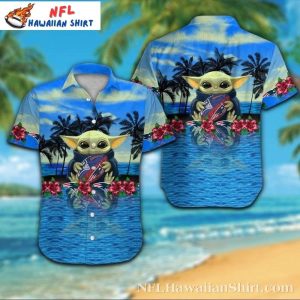 Baby Yoda Graphic New England Patriots Tropical Hawaiian Shirt