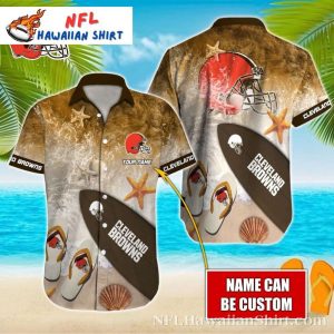 Beachside Blitz Cleveland Browns Hawaiian Shirt