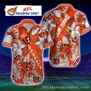 Bengal Bloom Orange Hawaiian Shirt – Custom Name Floral Fanfare