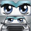 Big Anime Girl Eyes Car Sunshade Custom Car Accessories