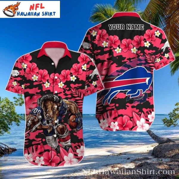 Bills Hawaiian Shirt – Mascot Graphic – Authentic NFL Aloha Collection