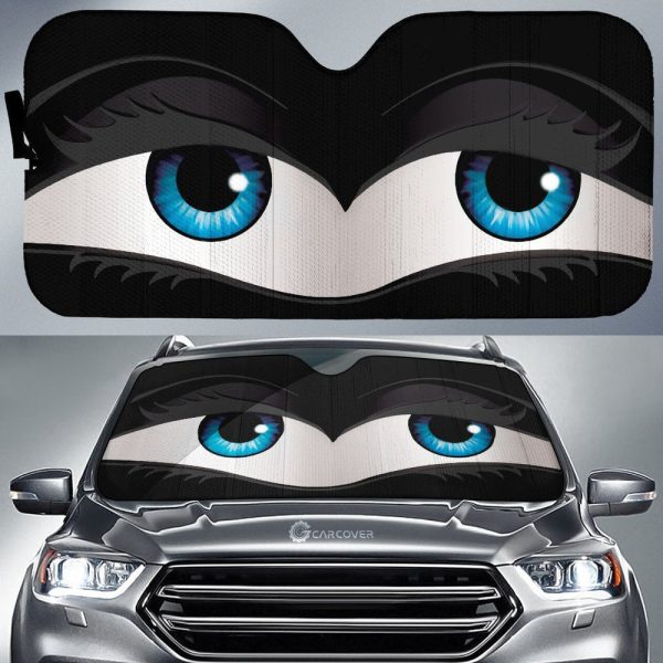 Black Glam Car Eyes Sun Shade Custom Cute Eyes Car Accessories