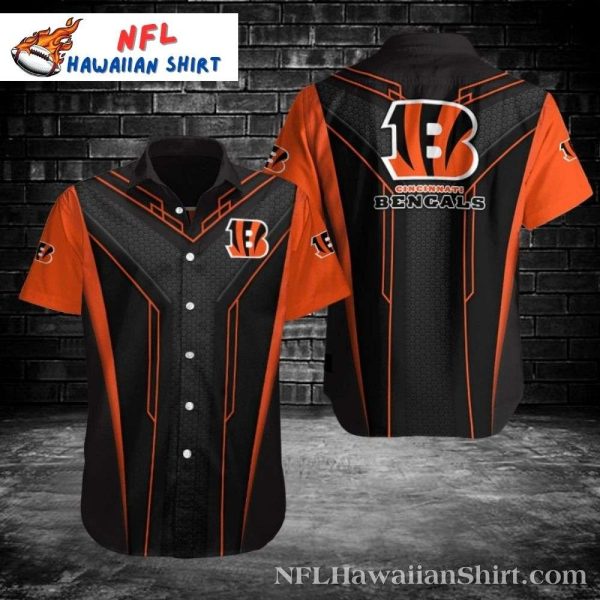 Black Hex Cincinnati Bengals Hawaiian Shirt – Geometric Bengals Aloha Fashion