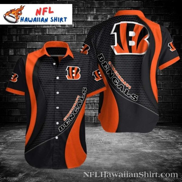 Black Mesh Design Cincinnati Bengals Hawaiian Shirt – Sporty Bengals Aloha Shirt