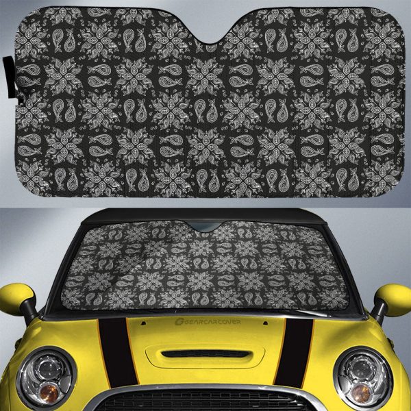 Black Paisley Pattern Car Sunshade Custom Car Accessories