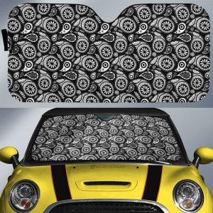 Black Paisley Pattern Car Sunshade Custom Car Accessories