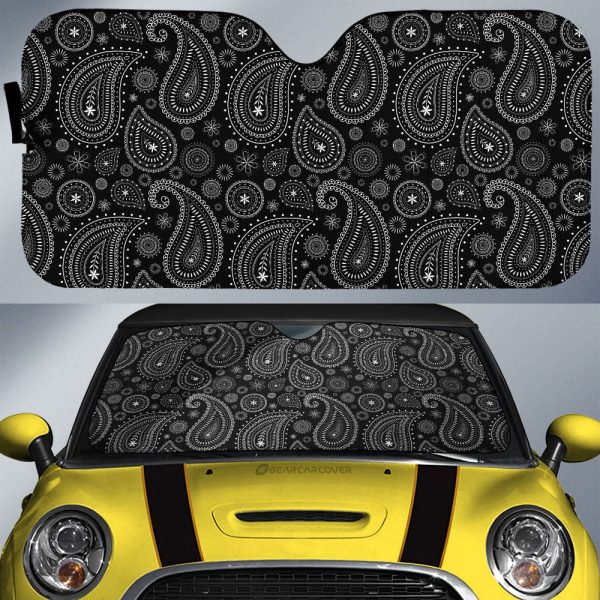 Black Paisley Pattern Car Sunshade Custom Car Accessories