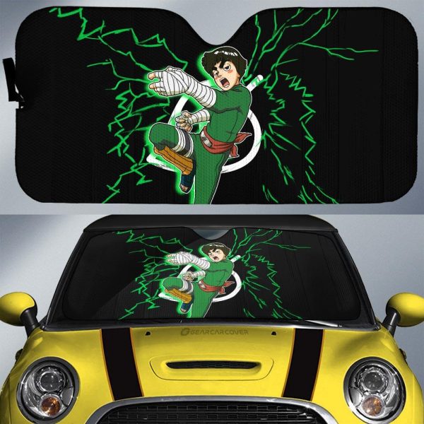 Black Rock Lee Car Sunshade Custom Anime