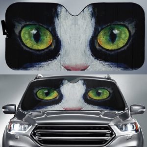 Black and White Cat Eyes Car Sunshade Custom Car Accessories