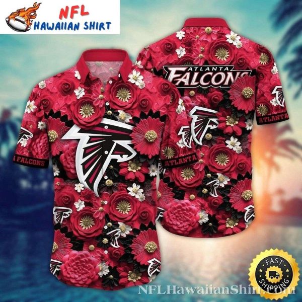 Blooming Red Falcons NFL Tropical Hawaiian Shirt