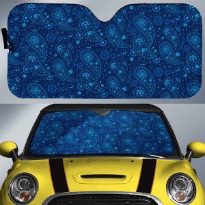 Blue Paisley Pattern Car Sunshade Custom Car Accessories