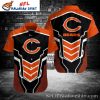 Bold Orange Gridiron Spirit – Chicago Bears Hawaiian Shirt For Men