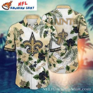 Botanical Breeze New Orleans Saints Tropical Hawaiian Shirt