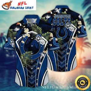 Brutiful Blue White Floral Colts Pride – Indianapolis Colts Hawaiian Shirt