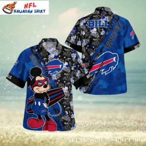 Buffalo Bills Mickey Mouse Floral And Logo Print Hawaiian Shirt