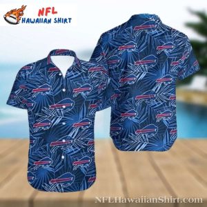 Buffalo Bills Navy Leaf Pattern Custom Hawaiian Shirt