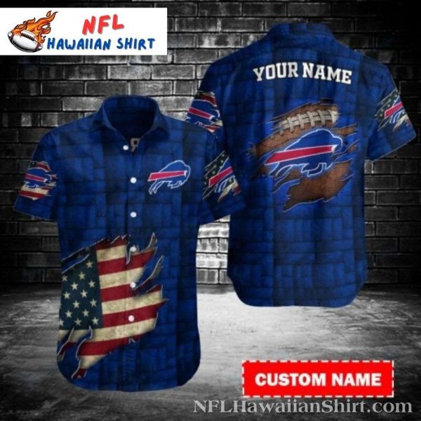 Buffalo Bills Patriotic Football Custom Name Hawaiian Shirt