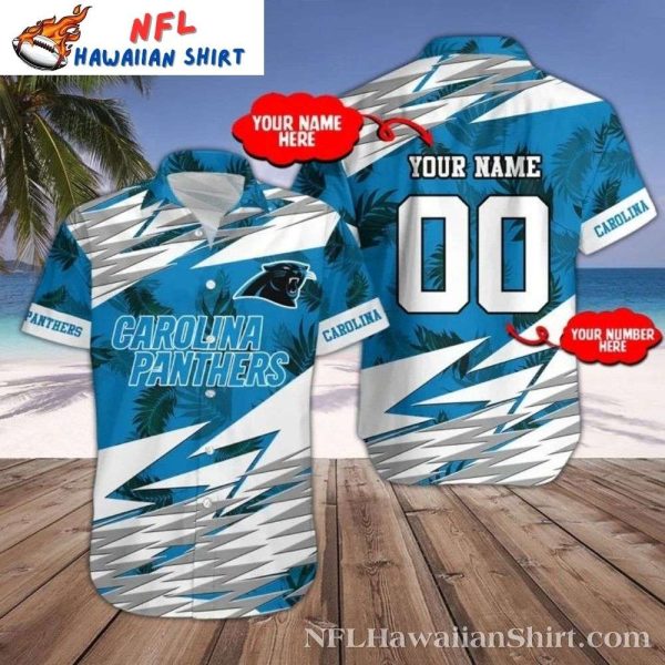 Carolina Panthers Silver Streak Tropical Personalized Hawaiian Shirt