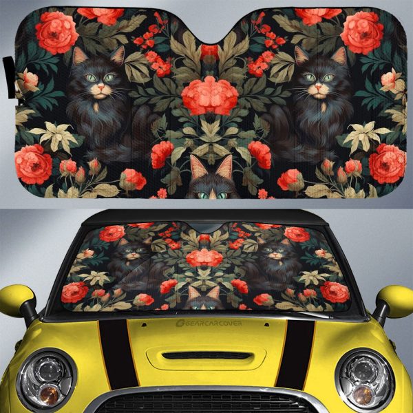 Cat Floral Car Sunshade Custom Car Accessories