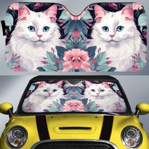 Cat Floral Car Sunshade Custom Car Accessories