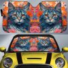 Cat Floral Car Sunshade Custom Car Accessories