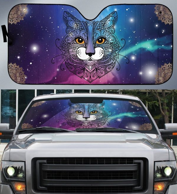 Cat Mandala Car Sunshade Custom Car Interior Accessories