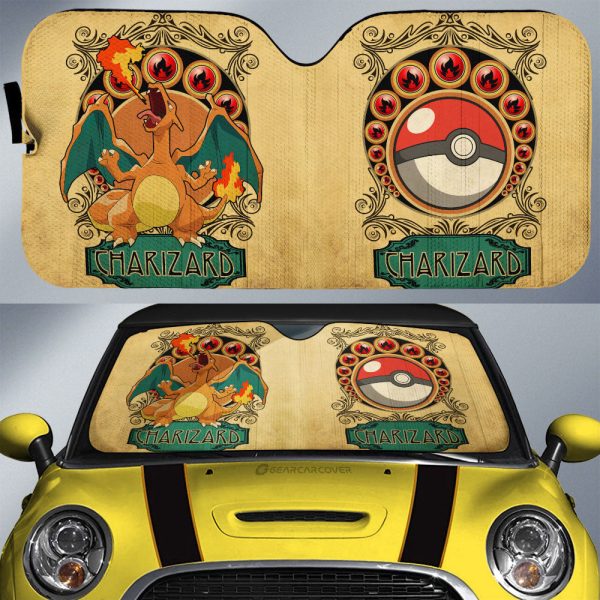 Charizard Car Sunshade Custom Car Interior Accessories