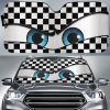 Checkerboard Car Eyes Sun Shade Custom Car Accessories