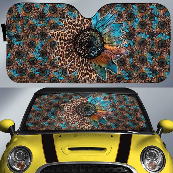 Cheetah Sunflower Car Sunshade Custom Car Accessories