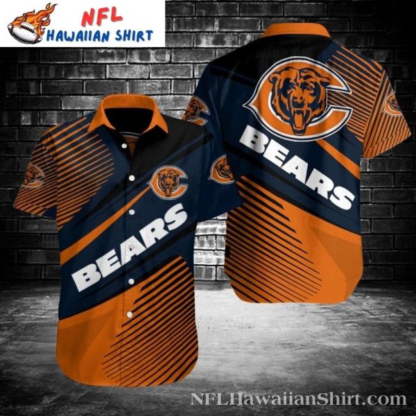 Chicago Bears Night Stripes Bold Hawaiian Shirt