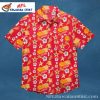 Chiefs Hibiscus Harmony Red And Yellow Mens Hawaiian Shirt